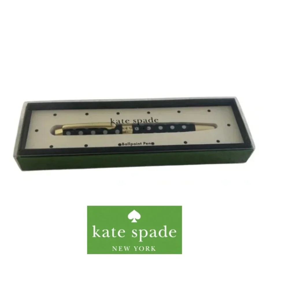 ♠️ kate spade ♠️ To-Do list Ball point pen Black White polka dot NIB